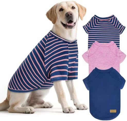 KYEESE 3Pack Dog Sweater with Sleeves Fleece Shirt for Large Dogs