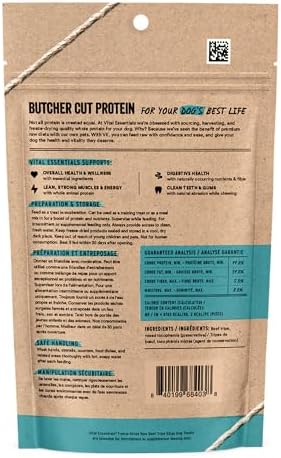 Vital Essentials Freeze Dried Dog Treats, Beef Tripe Bites, 2.3 oz Bag