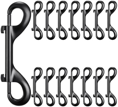 Double Ended Bolt Snaps Hook Zinc Alloy Double Trigger Metal Clips for Hanging Horse Tack Sling Feed Barns Water Buckets Linking Dog Leash Collar Leash Key Chain Horse Feeding Supplies 15 Pieces