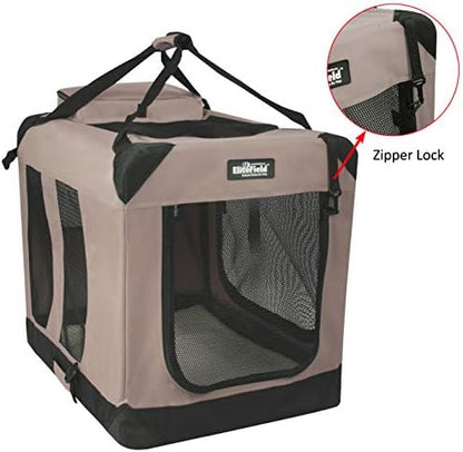 EliteField 3-Door Soft Dog Crate with Bed & Carrying Bag (2-Year Warranty)