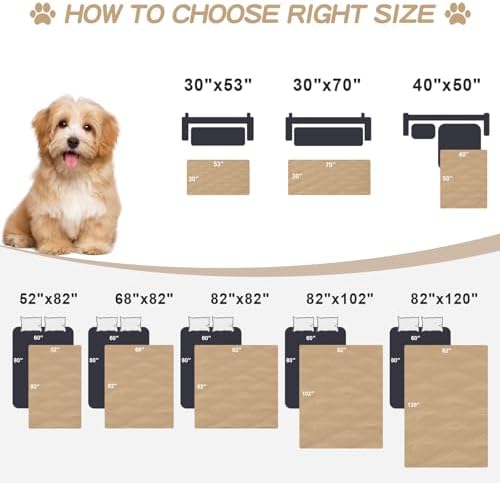 Smiry Waterproof Dog Bed Cover, Reversible Pet Blanket for Sofa Couch