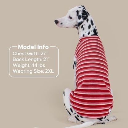 KYEESE 2Pack Waffle Dog Shirt for Medium Large Dogs Striped Dog Sweater