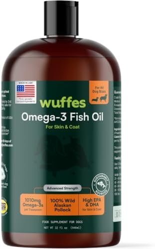 Wuffes Omega-3 Fish Oil for Dogs, Skin & Coat Support, 32 oz