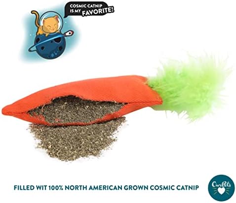 OurPets 100-Percent North American Catnip Filled Carrot Cat Toy 24 Karat