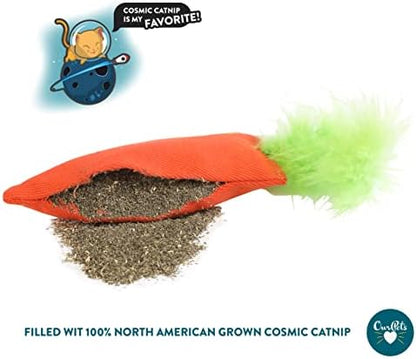 OurPets 100-Percent North American Catnip Filled Carrot Cat Toy 24 Karat