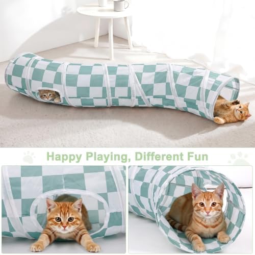 Glittme S-Shape Cat Tunnel, Foldable Cat Tunnels for Indoor Cats