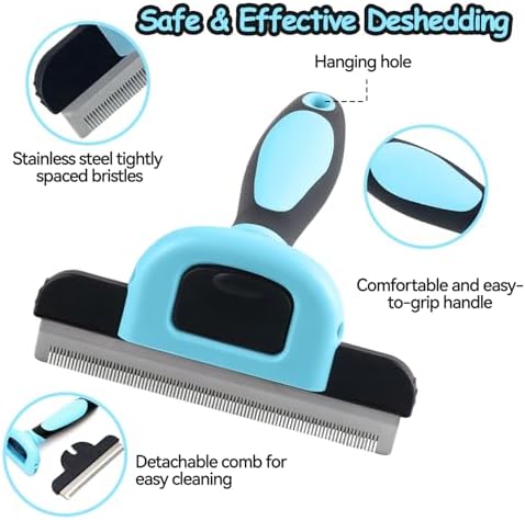 Deshedding Brush for Dogs & Cats, Stainless Steel Pet Brush