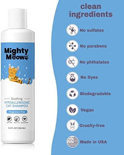 Soothing Hypoallergenic Cat Shampoo, Fragrance-Free, 9 fl oz
