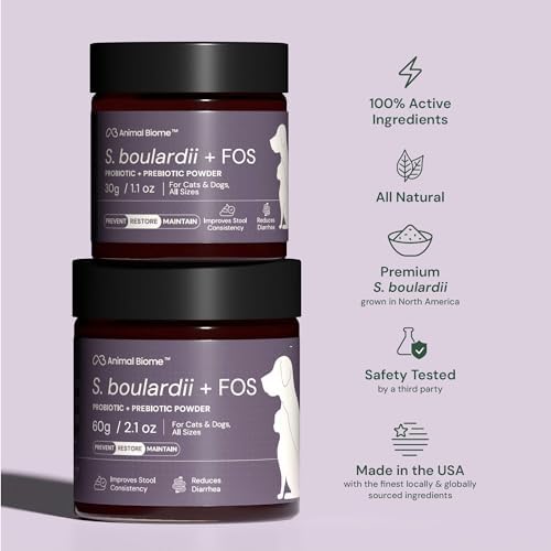 Animal Biome Dog & Cat Probiotics, Gut Rescue, S Boulardii + FOS Powder 30g