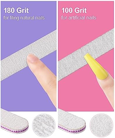 MORGLES Cuticle Remover Kit with 100/180 Nail Files & Nail Buffer Blocks