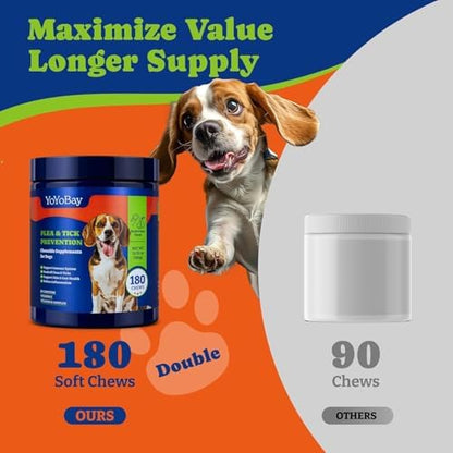 Flea & Tick Prevention for Dogs Chewables,Dog Immune Support Supplement