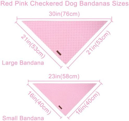 Pink Polka Dog Bandana, UP URARA PUP Puppy Bandana for Small,Medium Dog, Comfortable Cotton Triangle Bid Scarf Dog, Pet Kerchief for Girl Female Dogs or Cats, Fancy Fall Classic Dog Bid Scarf