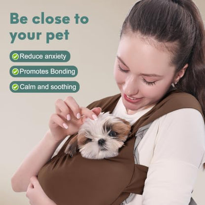 Supet Dog Sling Carrier for Small Pet, Adjustable Hands Free Front Backpack