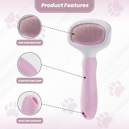 Slicker Brush for Grooming - Slicker Brush for Dogs and Cats can act as Deshedding Pet Tool for Healthy Coat Maintenance and Suitable for Short and Long Haired Dogs and Cats
