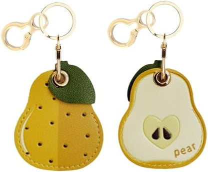 BORKUANA PU Leather Keychain Holder Protective Case Compatible with AirTag