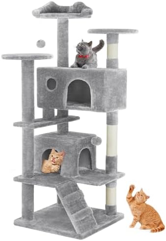 Sweetcrispy 54-inch Cat Tree Tower with Scratching Posts, Indoor Use
