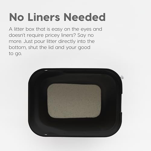 IRIS USA Large Top Entry Cat Litter Box, Hooded Privacy, Black/Gray