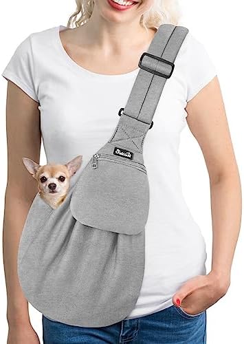 SlowTon Dog Carrier Sling - Thick Padded Shoulder Strap Adjustable, Cloud S