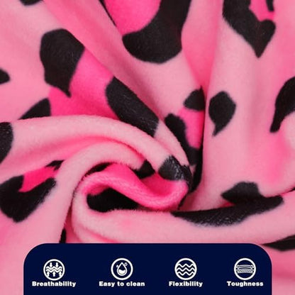 Paiaite Dog Pajamas Onesie: Comfortable Four-Legged Apparel for Small, Medium, & Large Dogs, Polyester Material for Comfort, Wrinkle Resistance, Moisture Wicking, and Stretchiness Pink Leopard XXL