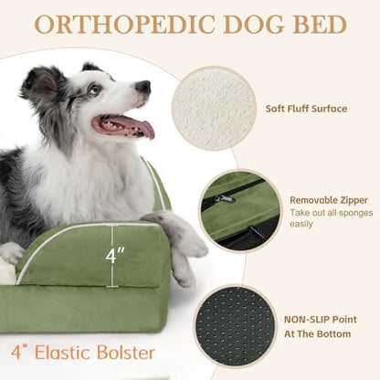 Comfort Expression Orthopedic Dog Beds for Large Sized Dog with Bolster