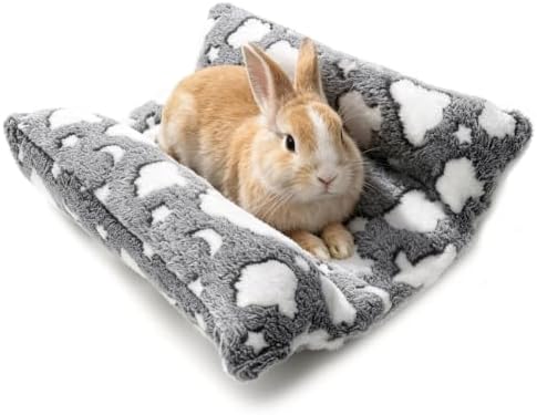 Rabbit Bed with Pillows, Dual-Sided 17"x15" Washable Lounger Pad