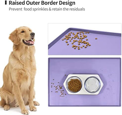 Silicone Dog Food Mat Waterproof Pet Feeding Tray for Large Dogs