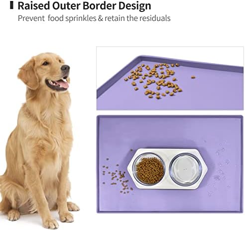 Silicone Dog Food Mat Waterproof Pet Feeding Tray for Small Medium Dogs