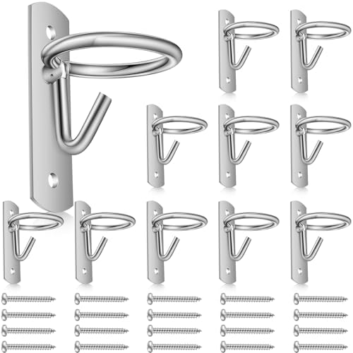 Dunzy 10 Pcs Bucket Hooks for Horses Bucket Hangers Holder Metal, Silver
