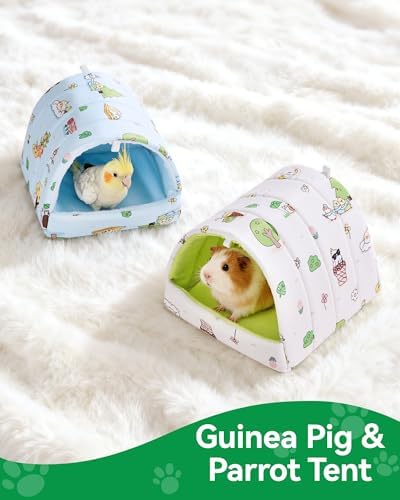 2 Pcs Guinea Pig Hideout Guinea Pig House,Washable Hamster Hideout Small Animal Cage Accessories for Mouse Chinchillas Hamsters Hedgehogs Ferrets Bearded Dragons and Rats