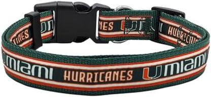 Pets First Collegiate PET Collar OLD VERSION Miami Hurricanes Dog Collar, Size Small. Best Sports Team Collar for Dogs & Cats. A Shiny & Colorful Dog & Cat Collar Licensed by The NCAA