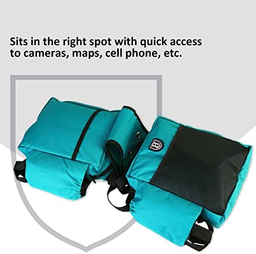 Harrison Howard Equestrian Western Saddle Bag Nylon Water Bottle/Gear Carrier Convenient Saddle Bag Dark Teal
