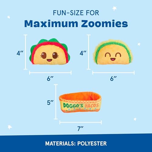 BarkBox Doggo's Tacos 3-in-1 Interactive Plush Dog Toy