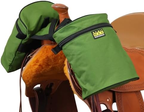 TrailMax Horse Horn Bags for Trail Riding – Medium & Large Western Saddle Horn Bags for Horses & Mules, Insulated Trail Gear with Secure Fit & Grab-and-Go Liners, Large, Olive