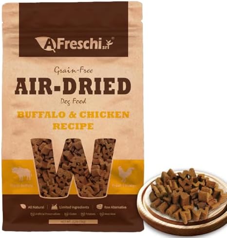 AFreschi Air-Dried Dog Food, Buffalo & Chicken, W-Shaped, 2.2 lb