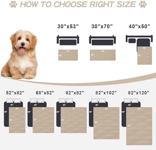Smiry Waterproof Dog Bed Cover, Reversible Pet Blanket for Sofa Couch