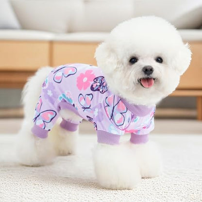 XPUDAC 4 Pack Dog Pajamas Summer Dog Pjs for Small Dogs Pet Outfits, XL