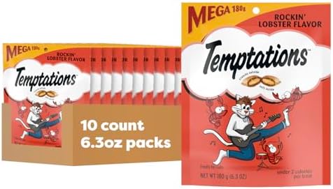 Temptations Classic Crunchy Cat Treats, Rockin' Lobster, 6.3 oz, 10 Pack