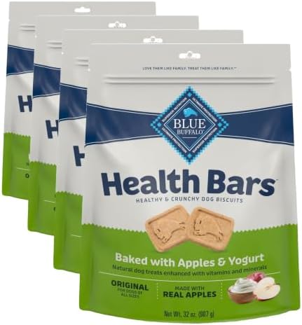 Blue Buffalo Health Bars Apples & Yogurt Mini Dog Biscuits, 32 oz, 2 Pound (Pack of 4)