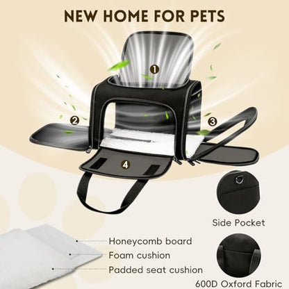 Cat Carrier Soft, Dog Carriers for Small Dog/Large Cat (Up to 16lb)