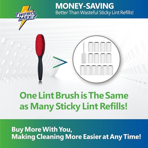 Twinko Max Lint Brush for Pet Hair, Reusable Lint Remover for Clothes