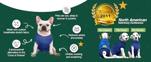 Surgi Snuggly Dog Surgery Recovery Suit, Cone Alternative, Spay/Neuter 2XL