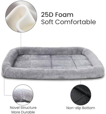 Patas Lague Small Dog Bed Bolster Pet Crate Mat 16''x12'' Grey
