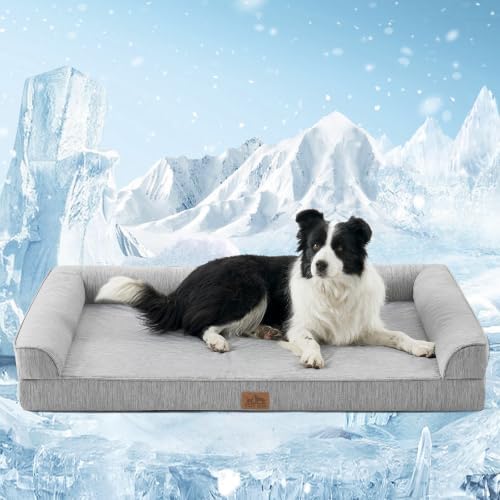 COZY KISS Cooling Dog Bed for Extra Large Dogs, 48" Orthopedic Pet Sofa