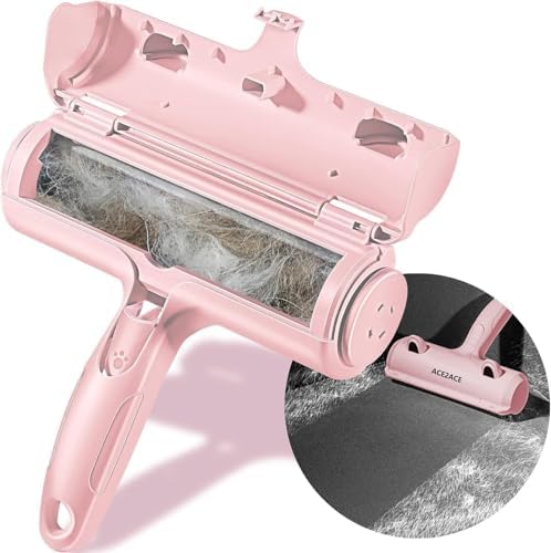 ACE2ACE Pet Hair Remover, Reusable Lint Roller for Cat and Dog Hair, Pink
