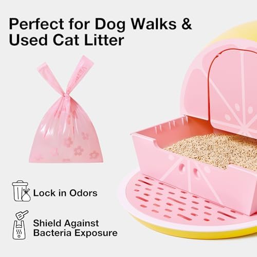 VETRESKA Dog Poop Bags with Handles 120 Count, Floral Scented Waste Bags