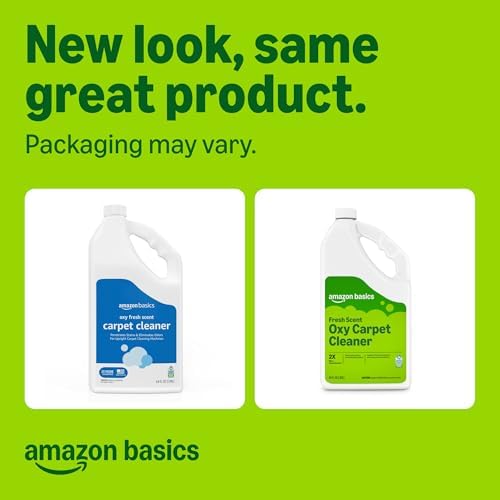 Amazon Basics Carpet Cleaner, Carpet Stain Remover, Fresh Scent, 64 fl oz, Packaging May Vary (Pack of 2)