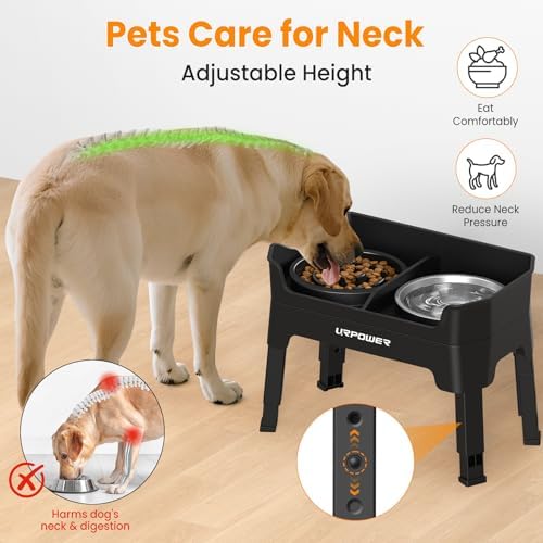 URPOWER 3-in-1 Elevated Dog Bowls with Slow Feeder & Licking Plate
