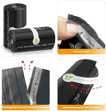 Certified Compostable Dog Poop Bags-270Bags,18Rolls (Black)
