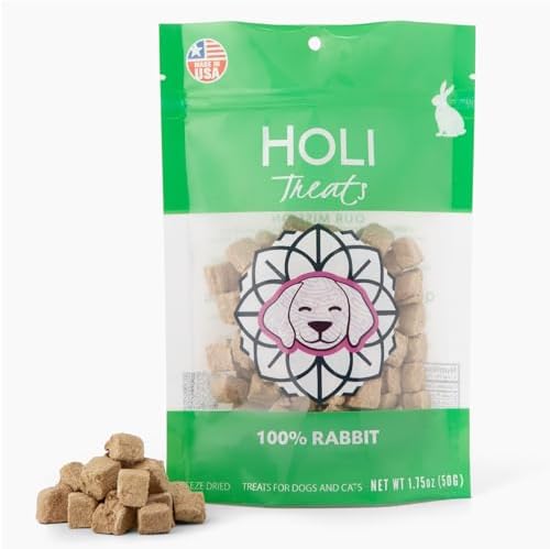 HOLI Freeze Dried Rabbit Dog Treats – Single Ingredient Freeze Dried Rabbit Treats for Dogs – All Natural – High Value Training Treats - 3.5oz
