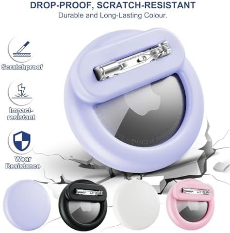 Bingcok Airtag Hidden Holder for Kids with Invisible Pin, 4 Pack